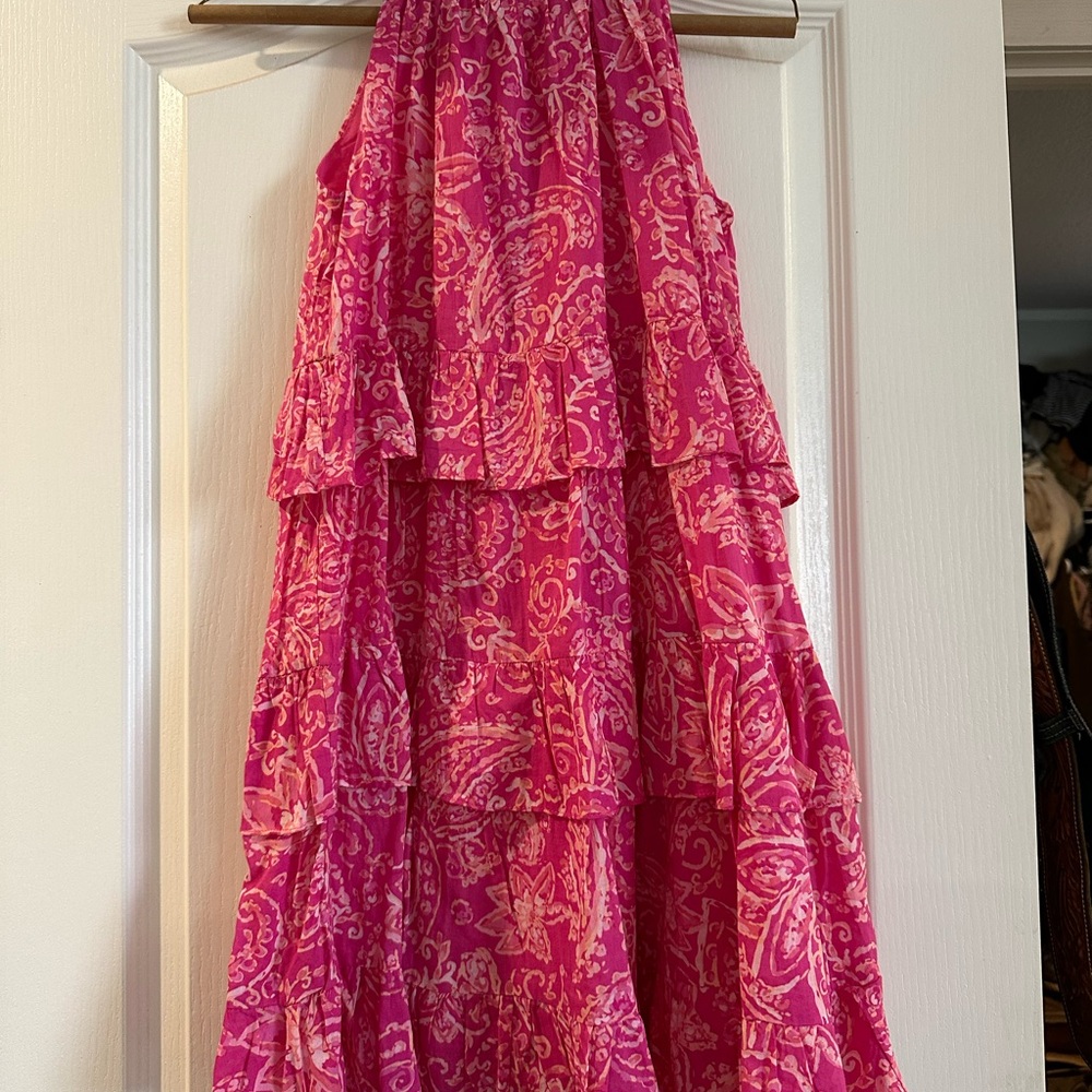 Pink Paisley Halter Dress
